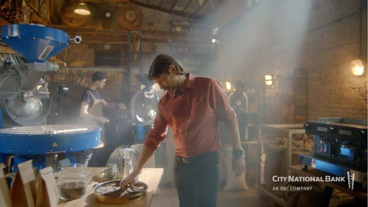 Barista roasting beans